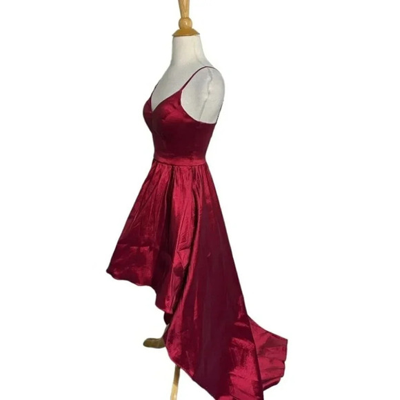 B. SMART‎ dress women’s size 3 sexy red spaghetti strap hi/low formal - Picture 4 of 9